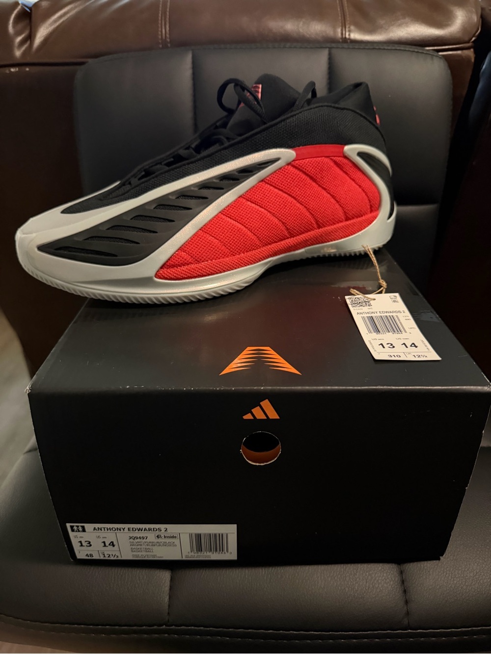 Adidas Anthony Edwards 2 Size 13 Silver - New